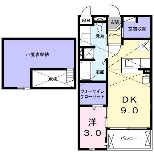 トレフラテッリ(1DK/2階)の間取り写真