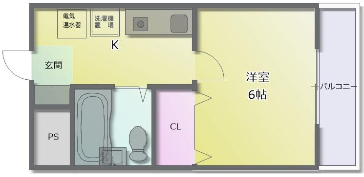 リバティーライフ(1K/3階)の間取り写真