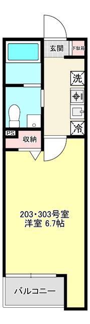 WALEA(1K/2階)の間取り写真