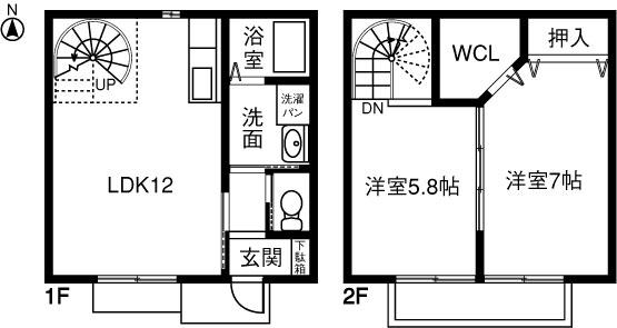 モンテノーメ(2LDK/1階)の間取り写真