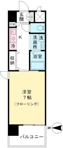 レメディオ東府中(1K/2階)の間取り写真