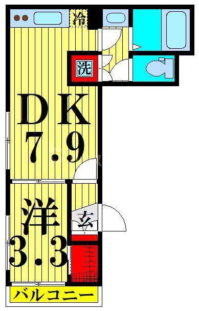 ロンエポーズ(1DK/2階)の間取り写真