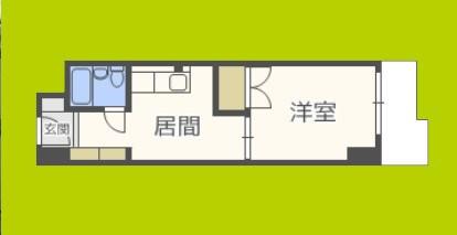 東三国グランドハイツ北(1DK/6階)の間取り写真