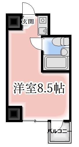 サンセット八事(ワンルーム/3階)の間取り写真