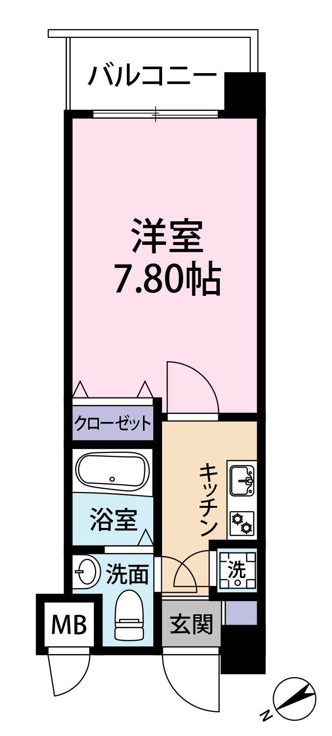 ルシエール高宮(1K/5階)の間取り写真