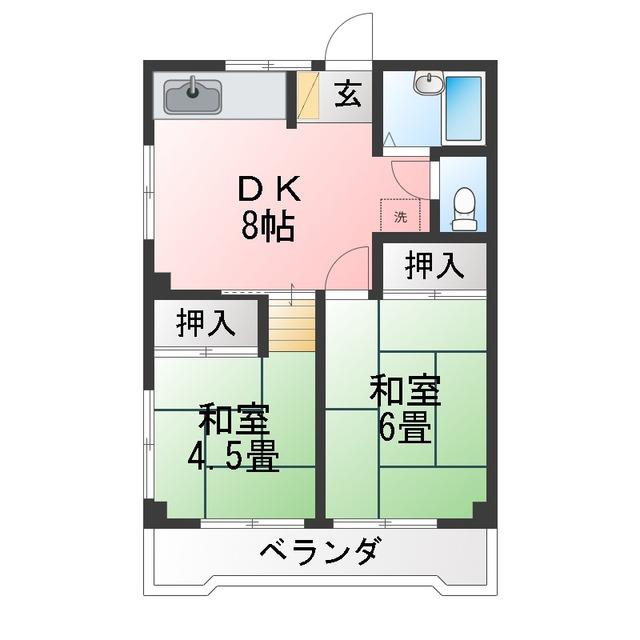 メゾン クサノ(2DK/3階)の間取り写真