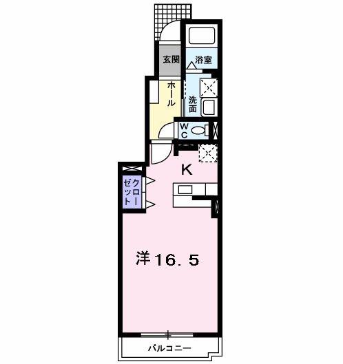 メゾン グラース(ワンルーム/1階)の間取り写真