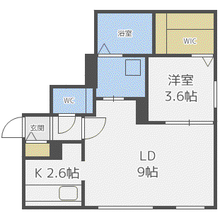 HILLS SAPPOROV(1LDK/2階)の間取り写真