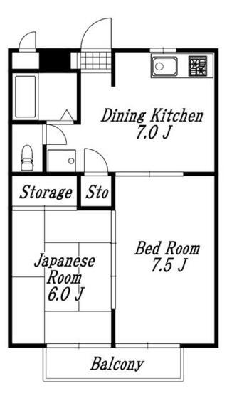 クレストパレス参番館(2DK/3階)の間取り写真
