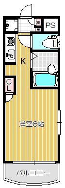 クレール戸越(ワンルーム/5階)の間取り写真