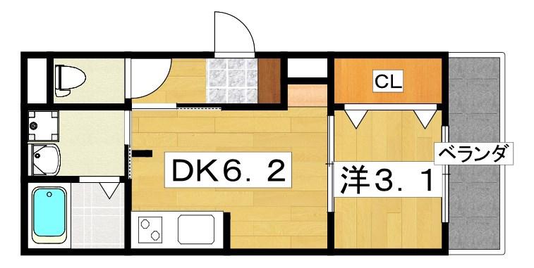 A-NEXT星ヶ丘(1DK/1階)の間取り写真