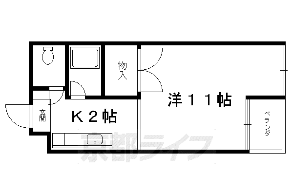 サンチェリーたかだI(1K/5階)の間取り写真