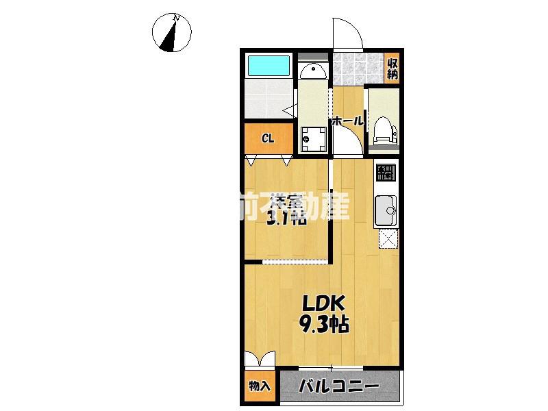 リベルタ基山(1LDK/1階)の間取り写真