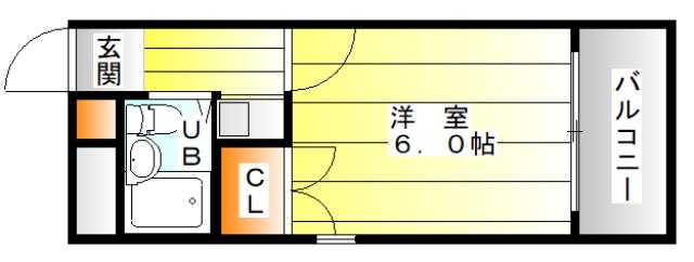 モリハイム淡路III(1K/4階)の間取り写真