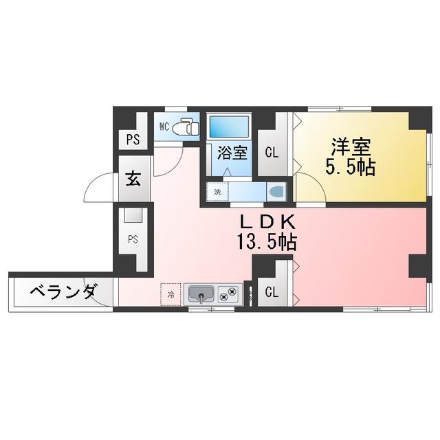 アートビル(1LDK/4階)の間取り写真