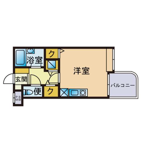 アルファコンフォート福岡西新(1K/13階)の間取り写真