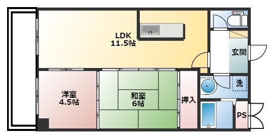 アクトピアTOYAMA(2LDK/3階)の間取り写真