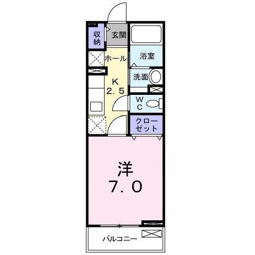 クラングフォリア(1K/2階)の間取り写真