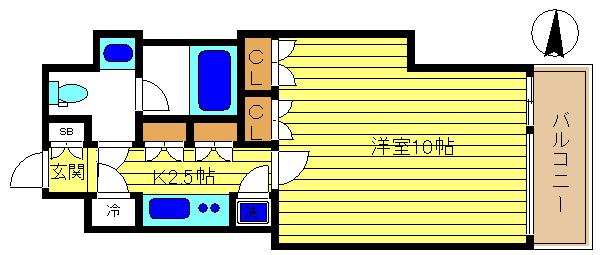 S-1060(1K/2階)の間取り写真