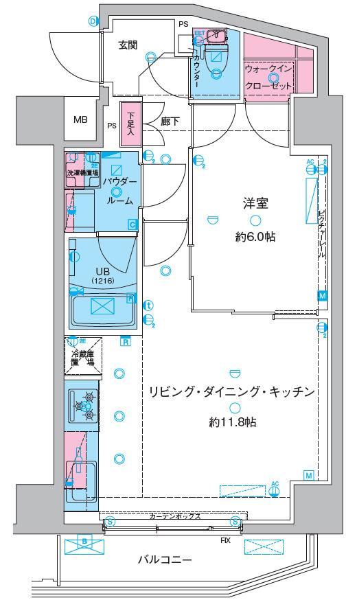 GENOVIA三ノ輪IIISKYGARDEN(1LDK/11階)の間取り写真