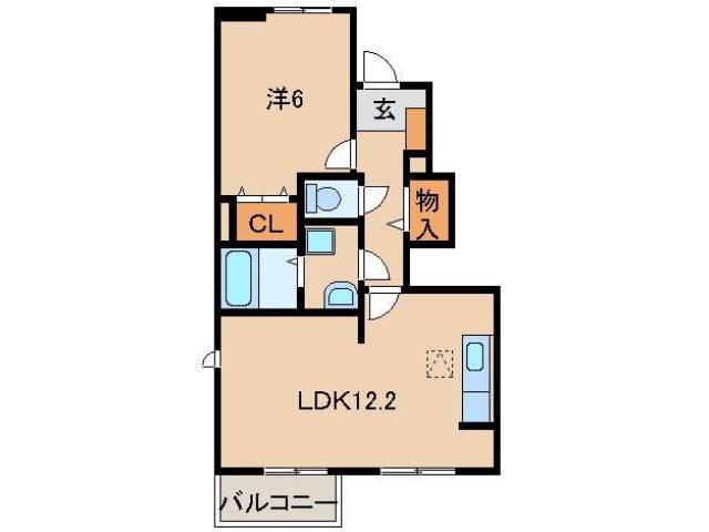 アーク リヴェール(1LDK/1階)の間取り写真