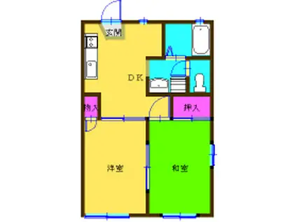 コーラルハウス(2DK/2階)の間取り写真