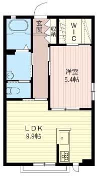 ホワイトヒルズ(1LDK/2階)の間取り写真