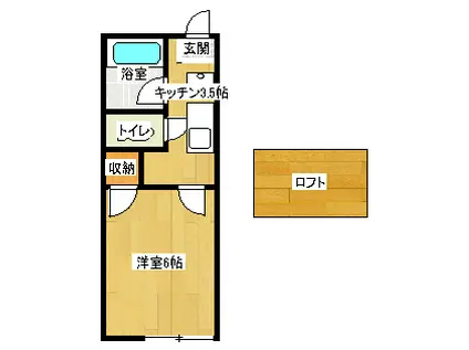 プチメゾン・エム(1K/1階)の間取り写真