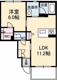 ディアコート新涯(1LDK/1階)の間取り写真