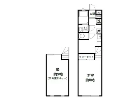 クラス神楽坂(ワンルーム/1階)の間取り写真