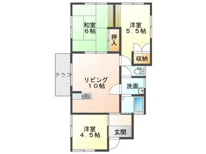 プレシャス大野(3LDK/1階)の間取り写真