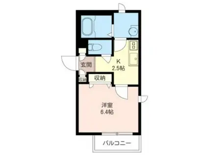 リビンフラット(1K/1階)の間取り写真