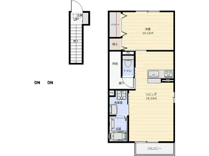 トア・ビジュー(1LDK/2階)の間取り写真