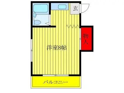 小倉ハウス(ワンルーム/2階)の間取り写真