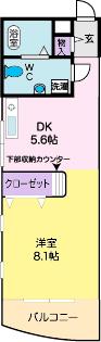 リュミエール(1DK/4階)の間取り写真
