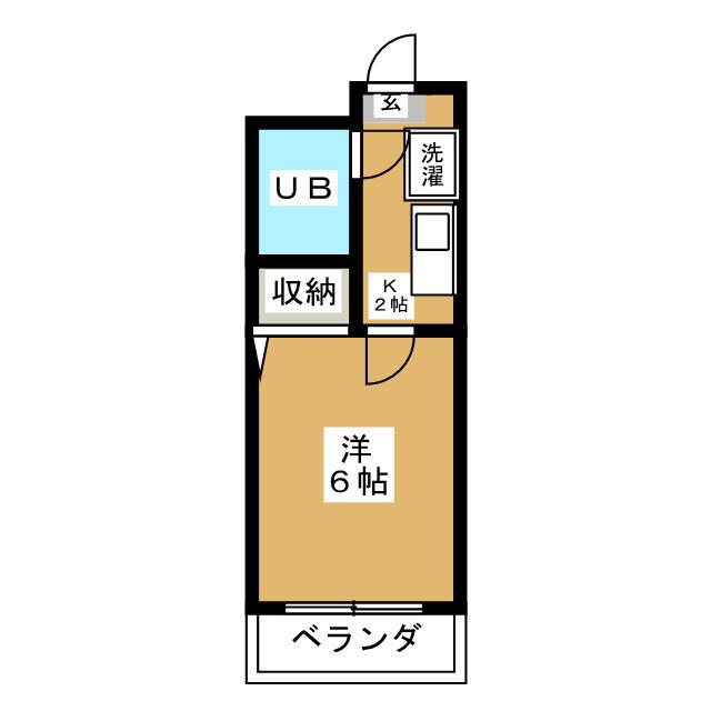 ジュネパレス浦安第2(1K/3階)の間取り写真
