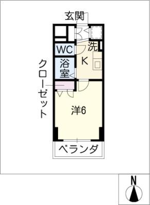 プレサンス泉アーバンゲート(1K/9階)の間取り写真