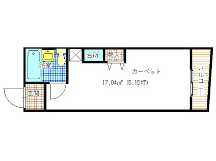 K-BUILUDING(ワンルーム/5階)の間取り写真