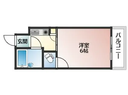 タウンパル坂本(1K/4階)の間取り写真