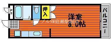 ワタナベマンション(1K/2階)の間取り写真