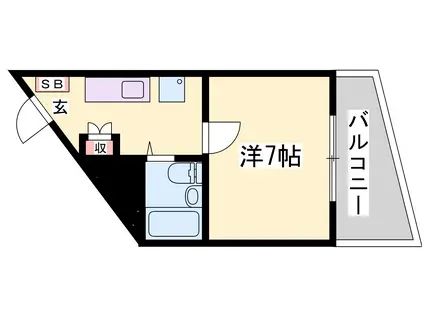 プレアール姫路山吹(1K/2階)の間取り写真