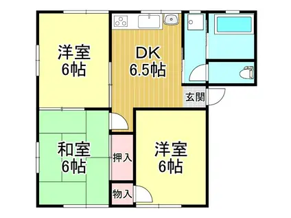 杉岡アパート(3DK/1階)の間取り写真