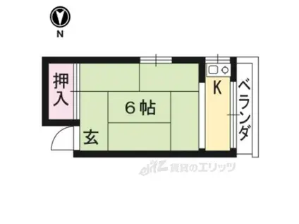 岡田アパート(1K/3階)の間取り写真