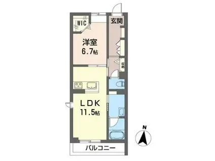プラスシティ橋本(1LDK/3階)の間取り写真