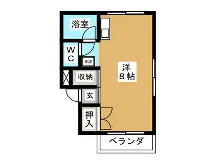 アルカディア赤坂(ワンルーム/2階)の間取り写真