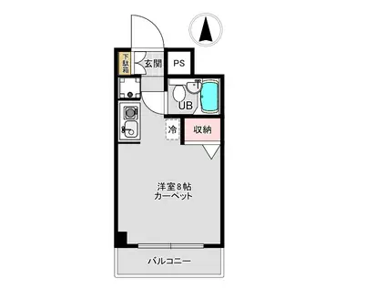 武蔵小杉マンション(ワンルーム/1階)の間取り写真
