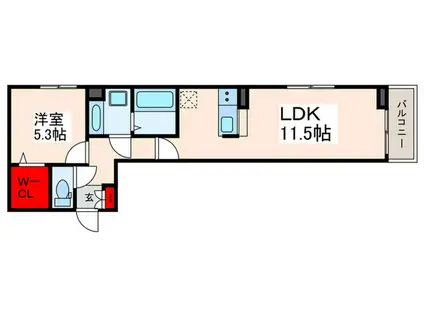 レクシア東葛西II(1LDK/3階)の間取り写真