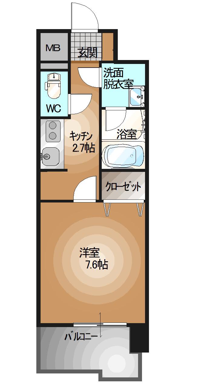 PALMS(1K/12階)の間取り写真