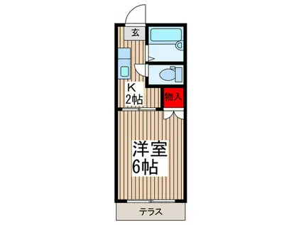 メゾンムサシ(1K/1階)の間取り写真
