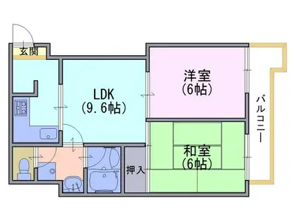 コスモハイツONO(2DK/3階)の間取り写真
